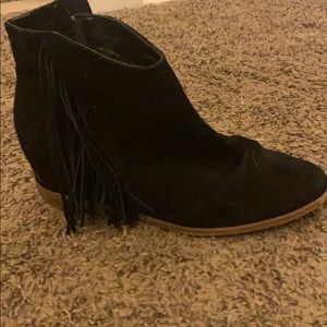 Fringe Wedge Booties